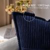 MIULEE Orange Fall Corduroy Decorative Euro Sham Pillow Covers 24×24 Inch with Splicing Set of 2 Soft Boho Pillow Covers Broadside Textured Summer Pillowcases for Couch Bed Livingroom(Navy Blue)