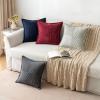 MIULEE Orange Fall Corduroy Decorative Euro Sham Pillow Covers 24×24 Inch with Splicing Set of 2 Soft Boho Pillow Covers Broadside Textured Summer Pillowcases for Couch Bed Livingroom(Dark Grey)
