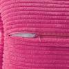 MIULEE Orange Fall Corduroy Decorative Euro Sham Pillow Covers 24×24 Inch with Splicing Set of 2 Soft Boho Pillow Covers Broadside Textured Summer Pillowcases for Couch Bed Livingroom(Hot Pink)