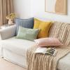 MIULEE Orange Fall Corduroy Decorative Euro Sham Pillow Covers 24×24 Inch with Splicing Set of 2 Soft Boho Pillow Covers Broadside Textured Summer Pillowcases for Couch Bed Livingroom(Dustyblue)