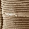 MIULEE Orange Fall Corduroy Decorative Euro Sham Pillow Covers 24×24 Inch with Splicing Set of 2 Soft Boho Pillow Covers Broadside Textured Summer Pillowcases for Couch Bed Livingroom(Khaki)