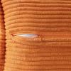 MIULEE Orange Fall Corduroy Decorative Euro Sham Pillow Covers 24×24 Inch with Splicing Set of 2 Soft Boho Pillow Covers Broadside Textured Summer Pillowcases for Couch Bed Livingroom(Burnt Orange)
