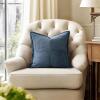 MIULEE Orange Fall Corduroy Decorative Euro Sham Pillow Covers 24×24 Inch with Splicing Set of 2 Soft Boho Pillow Covers Broadside Textured Summer Pillowcases for Couch Bed Livingroom(Blue)