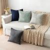 MIULEE Orange Fall Corduroy Decorative Euro Sham Pillow Covers 24×24 Inch with Splicing Set of 2 Soft Boho Pillow Covers Broadside Textured Summer Pillowcases for Couch Bed Livingroom(Greyish Green)