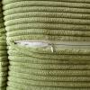 MIULEE Orange Fall Corduroy Decorative Euro Sham Pillow Covers 24×24 Inch with Splicing Set of 2 Soft Boho Pillow Covers Broadside Textured Summer Pillowcases for Couch Bed Livingroom(Green)