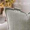 MIULEE Orange Fall Corduroy Decorative Euro Sham Pillow Covers 24×24 Inch with Splicing Set of 2 Soft Boho Pillow Covers Broadside Textured Summer Pillowcases for Couch Bed Livingroom(Light Grey)