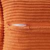 MIULEE Orange Fall Corduroy Decorative Euro Sham Pillow Covers 24×24 Inch with Splicing Set of 2 Soft Boho Pillow Covers Broadside Textured Summer Pillowcases for Couch Bed Livingroom(Orange)