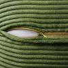MIULEE Orange Fall Corduroy Decorative Euro Sham Pillow Covers 24×24 Inch with Splicing Set of 2 Soft Boho Pillow Covers Broadside Textured Summer Pillowcases for Couch Bed Livingroom(Moss Green)