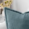 MIULEE Orange Fall Corduroy Decorative Euro Sham Pillow Covers 24×24 Inch with Splicing Set of 2 Soft Boho Pillow Covers Broadside Textured Summer Pillowcases for Couch Bed Livingroom(Dusty Blue)