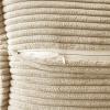 MIULEE Orange Fall Corduroy Decorative Euro Sham Pillow Covers 24×24 Inch with Splicing Set of 2 Soft Boho Pillow Covers Broadside Textured Summer Pillowcases for Couch Bed Livingroom(Cream)