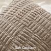 MIULEE Set of 2 Light Brown Decorative Pillow Covers 18×18 Inch Textured Striped Patchwork Accents Farmhouse Boho Soft Corduroy Couch Pillows for Sofa Living Room Bed Home Decor(Light Brown)
