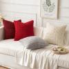 MIULEE Set of 2 Light Brown Decorative Pillow Covers 18×18 Inch Textured Striped Patchwork Accents Farmhouse Boho Soft Corduroy Couch Pillows for Sofa Living Room Bed Home Decor(Light Grey)
