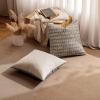MIULEE Set of 2 Neutral Boho Farmhouse Throw Pillow Covers 20×20 Inch Cognac Brown Vintage Accent Floral Cotton Linen Pillowcases for Couch Bed Living Home Decor(Cognac Brown)