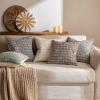 MIULEE Set of 2 Neutral Boho Farmhouse Throw Pillow Covers 20×20 Inch Cognac Brown Vintage Accent Floral Cotton Linen Pillowcases for Couch Bed Living Home Decor(Cognac Brown)