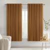 MIULEE Christmas Hunter Green Back Tab Blackout Curtains 84 Inch Length 2 Panels Set for Living Room Bedroom, Rod Pocket/Pinch Pleat Thermal Insulated Room Darkening Pleated Light Blocking Drapes(Golden Brown)