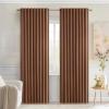 MIULEE Christmas Hunter Green Back Tab Blackout Curtains 84 Inch Length 2 Panels Set for Living Room Bedroom, Rod Pocket/Pinch Pleat Thermal Insulated Room Darkening Pleated Light Blocking Drapes(Cappuccino Brown)