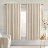 MIULEE Christmas Hunter Green Back Tab Blackout Curtains 84 Inch Length 2 Panels Set for Living Room Bedroom, Rod Pocket/Pinch Pleat Thermal Insulated Room Darkening Pleated Light Blocking Drapes(Cream Beige)