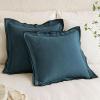 MIULEE Linen Throw Pillow Covers, 2 Piece 20×20 Inch Blue, Boho Euro Pillowcases for Bed to Infuse Elegance, Ideal for Sofa Couch Cushion in Home Decor Upgrade(Blue)