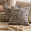 MIULEE Set of 2 Neutral Boho Farmhouse Throw Pillow Covers 20×20 Inch Cognac Brown Vintage Accent Floral Cotton Linen Pillowcases for Couch Bed Living Home Decor(Cognac Brown)