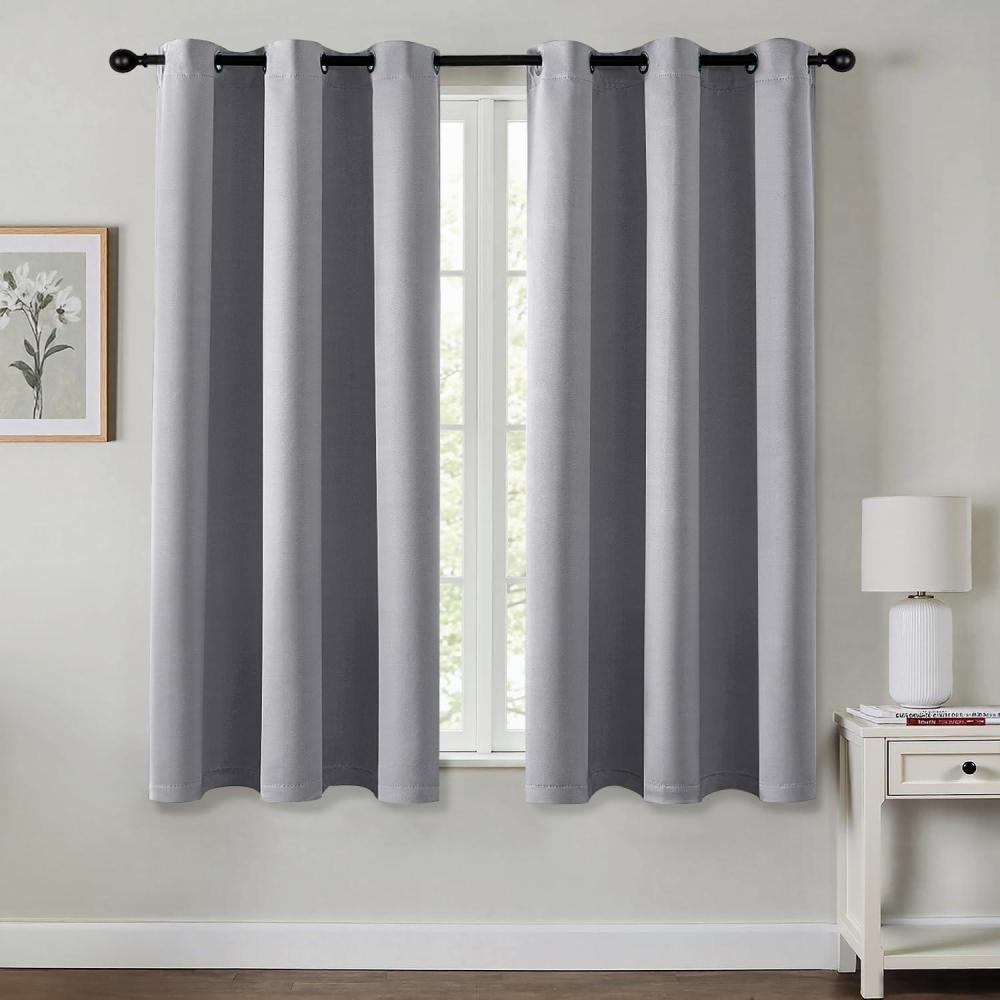 imageMIULEE Burgundy Red Blackout Curtains for Bedroom Living Room 72 Inches Long 2 Panels Thermal Insulated Drapes Solid Grommet Top Noise Reduction Christmas Window Treatments W40 x L72 InchLight Grey