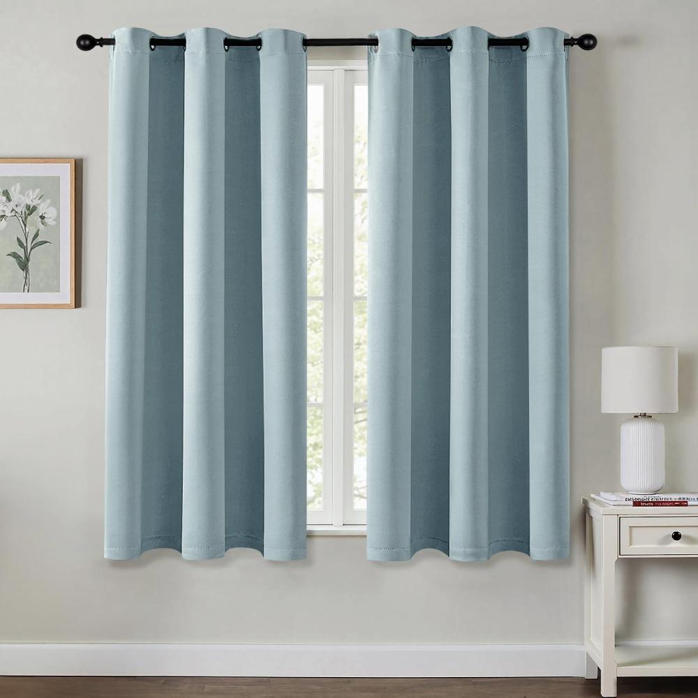 imageMIULEE Burgundy Red Blackout Curtains for Bedroom Living Room 72 Inches Long 2 Panels Thermal Insulated Drapes Solid Grommet Top Noise Reduction Christmas Window Treatments W40 x L72 InchSlate Blue