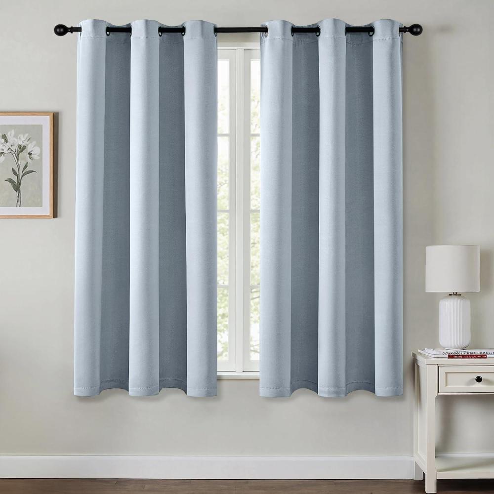 imageMIULEE Burgundy Red Blackout Curtains for Bedroom Living Room 72 Inches Long 2 Panels Thermal Insulated Drapes Solid Grommet Top Noise Reduction Christmas Window Treatments W40 x L72 InchLight Blue