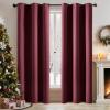 MIULEE Burgundy Red Blackout Curtains for Bedroom Living Room 72 Inches Long 2 Panels, Thermal Insulated Drapes Solid Grommet Top Noise Reduction Christmas Window Treatments W40 x L72 Inch(Burgundy Red)