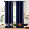 MIULEE Burgundy Red Blackout Curtains for Bedroom Living Room 72 Inches Long 2 Panels, Thermal Insulated Drapes Solid Grommet Top Noise Reduction Christmas Window Treatments W40 x L72 Inch(Navy Blue)