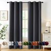 MIULEE Burgundy Red Blackout Curtains for Bedroom Living Room 72 Inches Long 2 Panels, Thermal Insulated Drapes Solid Grommet Top Noise Reduction Christmas Window Treatments W40 x L72 Inch(Grey)
