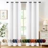 MIULEE Burgundy Red Blackout Curtains for Bedroom Living Room 72 Inches Long 2 Panels, Thermal Insulated Drapes Solid Grommet Top Noise Reduction Christmas Window Treatments W40 x L72 Inch(Pure White)