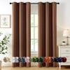 MIULEE Burgundy Red Blackout Curtains for Bedroom Living Room 72 Inches Long 2 Panels, Thermal Insulated Drapes Solid Grommet Top Noise Reduction Christmas Window Treatments W40 x L72 Inch(Cappuccino Brown)
