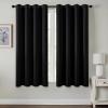 MIULEE Burgundy Red Blackout Curtains for Bedroom Living Room 72 Inches Long 2 Panels, Thermal Insulated Drapes Solid Grommet Top Noise Reduction Christmas Window Treatments W40 x L72 Inch(Black)