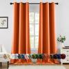 MIULEE Burgundy Red Blackout Curtains for Bedroom Living Room 72 Inches Long 2 Panels, Thermal Insulated Drapes Solid Grommet Top Noise Reduction Christmas Window Treatments W40 x L72 Inch(Orange)