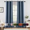 MIULEE Burgundy Red Blackout Curtains for Bedroom Living Room 72 Inches Long 2 Panels, Thermal Insulated Drapes Solid Grommet Top Noise Reduction Christmas Window Treatments W40 x L72 Inch(Stone Blue)