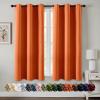 MIULEE Burgundy Red Blackout Curtains for Bedroom Living Room 72 Inches Long 2 Panels, Thermal Insulated Drapes Solid Grommet Top Noise Reduction Christmas Window Treatments W40 x L72 Inch(Orange)