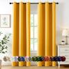 MIULEE Burgundy Red Blackout Curtains for Bedroom Living Room 72 Inches Long 2 Panels, Thermal Insulated Drapes Solid Grommet Top Noise Reduction Christmas Window Treatments W40 x L72 Inch(Yellow)