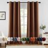MIULEE Burgundy Red Blackout Curtains for Bedroom Living Room 72 Inches Long 2 Panels, Thermal Insulated Drapes Solid Grommet Top Noise Reduction Christmas Window Treatments W40 x L72 Inch(Cappuccino Brown)