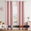 MIULEE Burgundy Red Blackout Curtains for Bedroom Living Room 72 Inches Long 2 Panels, Thermal Insulated Drapes Solid Grommet Top Noise Reduction Christmas Window Treatments W40 x L72 Inch(Baby Pink)
