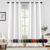 MIULEE Burgundy Red Blackout Curtains for Bedroom Living Room 72 Inches Long 2 Panels, Thermal Insulated Drapes Solid Grommet Top Noise Reduction Christmas Window Treatments W40 x L72 Inch(Pure White)