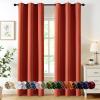 MIULEE Burgundy Red Blackout Curtains for Bedroom Living Room 72 Inches Long 2 Panels, Thermal Insulated Drapes Solid Grommet Top Noise Reduction Christmas Window Treatments W40 x L72 Inch(Burnt Orange)