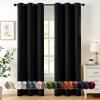 MIULEE Burgundy Red Blackout Curtains for Bedroom Living Room 72 Inches Long 2 Panels, Thermal Insulated Drapes Solid Grommet Top Noise Reduction Christmas Window Treatments W40 x L72 Inch(Black)