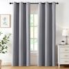 MIULEE Burgundy Red Blackout Curtains for Bedroom Living Room 72 Inches Long 2 Panels, Thermal Insulated Drapes Solid Grommet Top Noise Reduction Christmas Window Treatments W40 x L72 Inch(Light Grey)