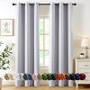 MIULEE Burgundy Red Blackout Curtains for Bedroom Living Room 72 Inches Long 2 Panels, Thermal Insulated Drapes Solid Grommet Top Noise Reduction Christmas Window Treatments W40 x L72 Inch(Greyish White)