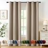 MIULEE Burgundy Red Blackout Curtains for Bedroom Living Room 72 Inches Long 2 Panels, Thermal Insulated Drapes Solid Grommet Top Noise Reduction Christmas Window Treatments W40 x L72 Inch(Taupe)