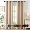 MIULEE Burgundy Red Blackout Curtains for Bedroom Living Room 72 Inches Long 2 Panels, Thermal Insulated Drapes Solid Grommet Top Noise Reduction Christmas Window Treatments W40 x L72 Inch(Beige)