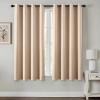 MIULEE Burgundy Red Blackout Curtains for Bedroom Living Room 72 Inches Long 2 Panels, Thermal Insulated Drapes Solid Grommet Top Noise Reduction Christmas Window Treatments W40 x L72 Inch(Beige)