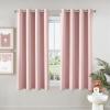 MIULEE Burgundy Red Blackout Curtains for Bedroom Living Room 72 Inches Long 2 Panels, Thermal Insulated Drapes Solid Grommet Top Noise Reduction Christmas Window Treatments W40 x L72 Inch(Baby Pink)