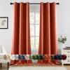 MIULEE Burgundy Red Blackout Curtains for Bedroom Living Room 72 Inches Long 2 Panels, Thermal Insulated Drapes Solid Grommet Top Noise Reduction Christmas Window Treatments W40 x L72 Inch(Burnt Orange)