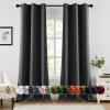 MIULEE Burgundy Red Blackout Curtains for Bedroom Living Room 72 Inches Long 2 Panels, Thermal Insulated Drapes Solid Grommet Top Noise Reduction Christmas Window Treatments W40 x L72 Inch(Grey)