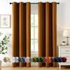 MIULEE Burgundy Red Blackout Curtains for Bedroom Living Room 72 Inches Long 2 Panels, Thermal Insulated Drapes Solid Grommet Top Noise Reduction Christmas Window Treatments W40 x L72 Inch(Gold Brown)